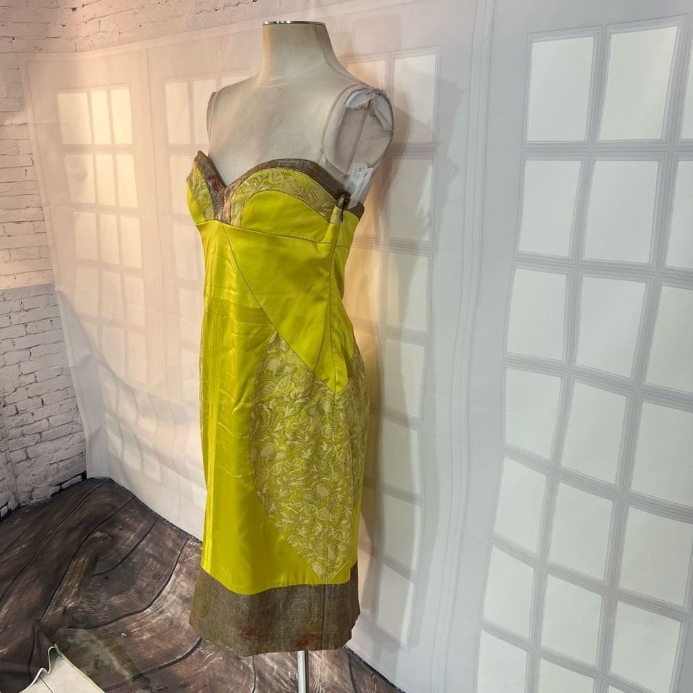 Nicole Miller Yellow and Gold Midi Dress - Picture 2 of 10
